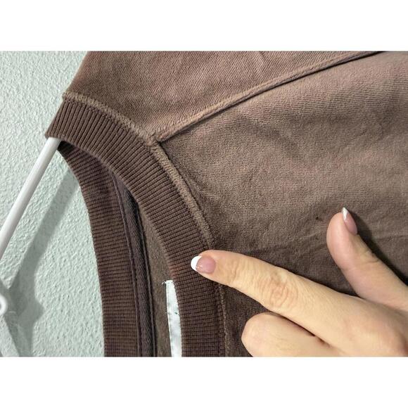 Aerie Brown Velour Pullover Sweatshirt, Small - Picture 5 of 7